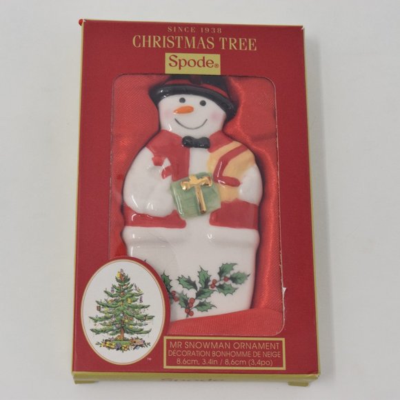 Spode Christmas Tree Mr Snowman Ornament Holiday Ceramic New in Box Traditional - Picture 1 of 7